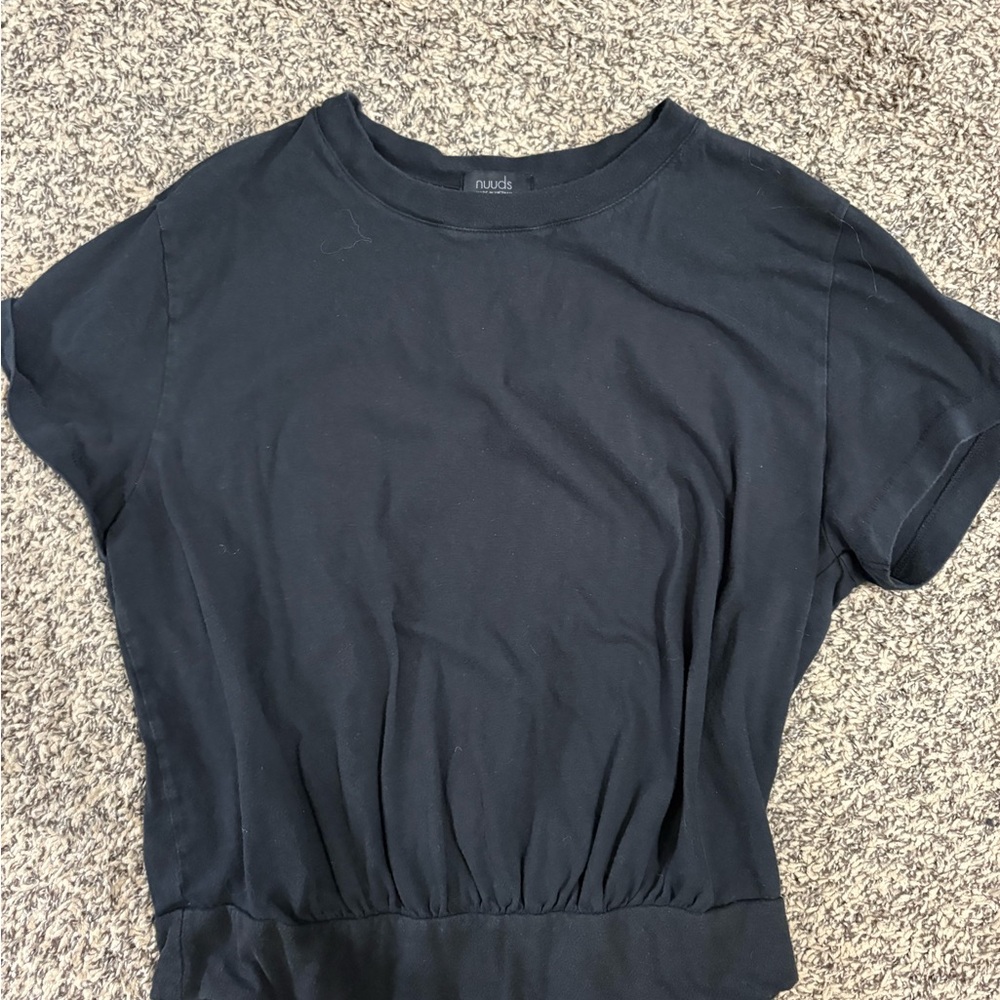 nuuds Women's Black Everyday Tshirt Bodysuit